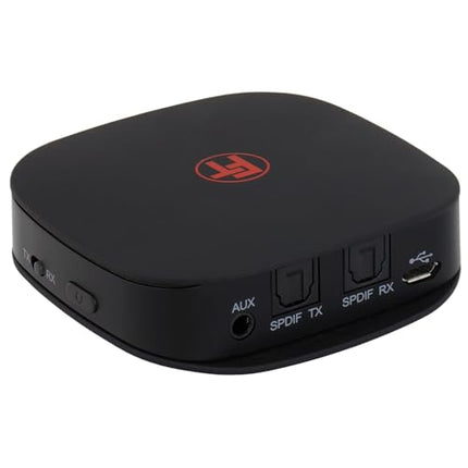 FeinTech Bluetooth 5.0 Audio Transmitter Receiver aptX HD Low Latency Toslink SPDIF, black