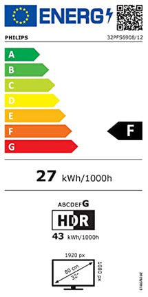 Philips Ambilight TV | 32PFS6908/12 | 80 cm (32 tolli) LED Full HD teler | 60 Hz | HDR | Nutiteler