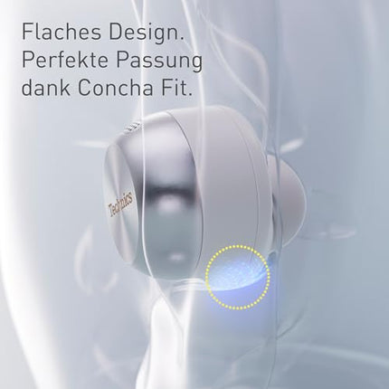 Technics EAH-AZ100E-S juhtmevabad mürasummutavad kõrvaklapid, 10 mm magnetiline vedelikudraiver, mitmepunktiline Bluetooth, häälfookusega tehisintellekt, mugavad kõrvasisesed kõrvaklapid, hõbedane