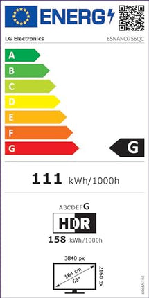LG 65NANO756QC televiisor 164 cm (65-tolline) NanoCell televiisor (aktiivne HDR, 60 Hz, nutiteler) [mudeliaasta 2022]