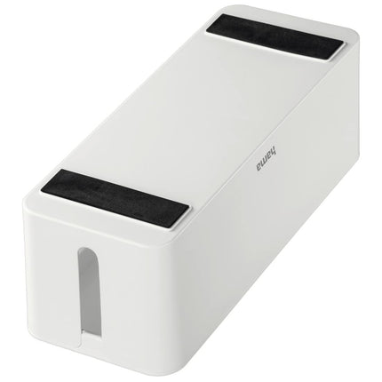 Hama "Maxi" cable box with lid and rubber feet (organizer to prevent cable clutter, storage box for hiding power strips, adapters and cables, protection from children and animals), white, 40 x 15.5 x 13.8 cm