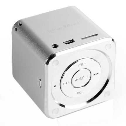 MusicMan Mini Soundstation (MP3 Player, Stereo Speaker, Line In Function, SD/microSD Card Slot) Silver