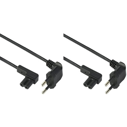 Electraline 95511 toitekaabel heli, video, raadio, Sonos Play nurga all, europistik topeltpesaga C7, 1,8 meetrit, must, 1,8 m (2 tk pakendis)