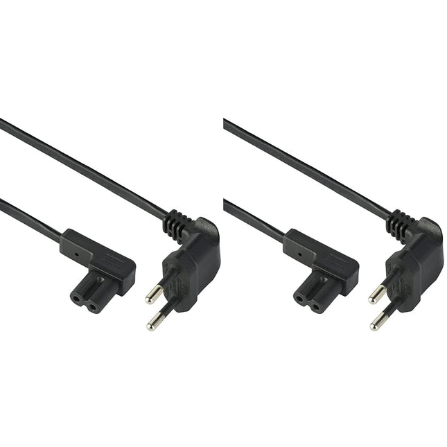 Electraline 95511 toitekaabel heli, video, raadio, Sonos Play nurga all, europistik topeltpesaga C7, 1,8 meetrit, must, 1,8 m (2 tk pakendis)