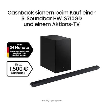 Samsung HW-S710GD 3.1-kanaliga üliõhuke heliriba teleritele, üliõhukese disainiga Bluetooth-kõlar, juhtmevaba Dolby Atmos / DTS:X, Q-Symphony [2024]