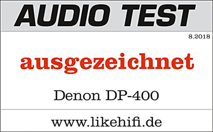 Denon DP400BKEM plaadimängija (rihmülekanne, toonkäpa tõste, sisseehitatud eelvõimendi, S-kujuline toonkäpp) valge DP400WTEM