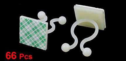 sourcing map 66pcs Adhesive Base Set for Cable Ties, Nylon Self-Adhesive Twist Locks Holder Cable Tie Clips White