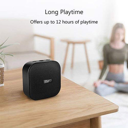 MIFA A1 Mini Bluetooth Speaker, True Wireless Stereo Technology, 15 Hours Playtime, IP56 Waterproof and Dustproof Wireless Speaker with 3.5mm Audio Input, Black