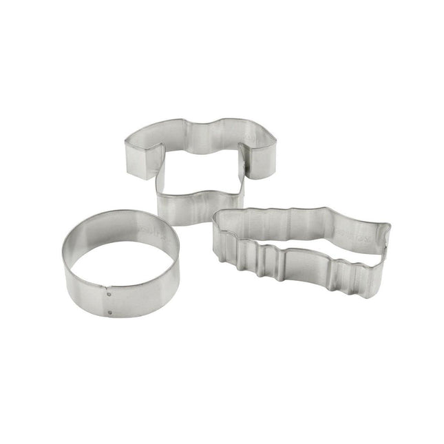 Zenker 44868 3-osaline jalgpalli küpsisevormide komplekt, 3 küpsisevormi, jalgpall, teras, 7,5 x 6 cm; 8 x 3 cm; 5 cm