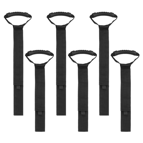sourcing map Extension Cord Holder Organizer Storage Straps 560/710 mm Heavy Duty Garage Carrying Straps with Handle for Power Cords, Cables, Hoses, Ropes, Black, 6 Pack