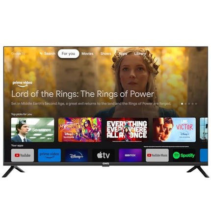 CHIQ TV 40-tolline QLED Google TV, HDR10, WiFi, Google Play, raamita disain, Dolby Audio, Chromecast, DBX-TV, kolmekordne tuuner (DVB-T2/C/S2), hotellirežiim