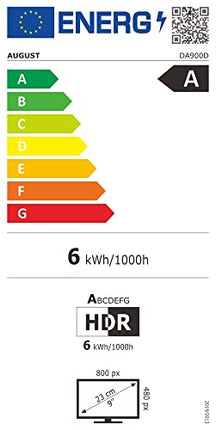 Kaasaskantav miniteler - August DA900D - 9-tolline akuga - Kaasaskantav kõrglahutusega LCD-teler DVB-T2 HD-tuuneriga / EPG / salvestusfunktsiooniga (PVR) / multimeediamängijaga / HDMI-sisendiga / USB / kõrvaklapipesaga