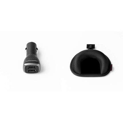 TomTom Dual USB Car Fast Charger, 2.4A per port &amp; Dashboard Mount for GO, Start, Via, Basic, Essential, Premium models