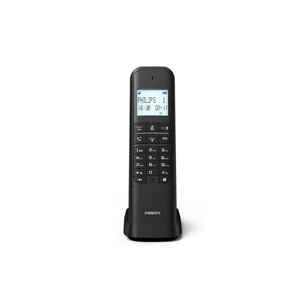 Philips M4701B/12 Cordless DECT Phone, 4.6 cm (4.6 inches), LCD Display, Backlight, 50-Number Dial, Speakerphone, Programmable Keys, HQ Sound – Black (Compatible: ES