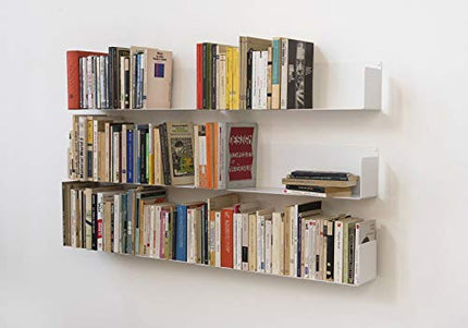 TEEbooks - CD- ja DVD-riiul - 6 tk komplekt - terasest - valge - 60x15x15cm