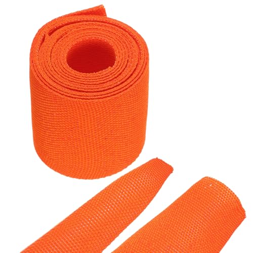 sourcing map Braided Cable Sleeves, Heat Shrinkable Fabric Sleeving, 4.8 cm, 0.9 m, Orange, 2:1 Ratio, Heat Shrink Tubing, Cable Protector for Wire Harness Cable, Network Cable Protector, Cable Management
