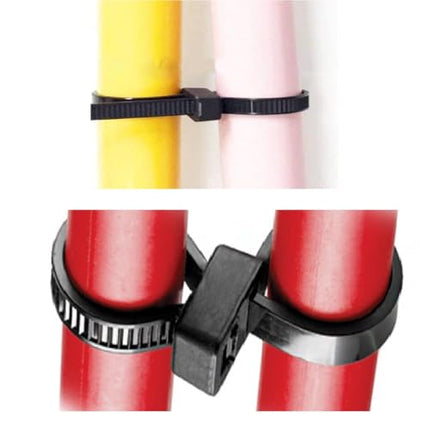 TERF® kahe otsaga kaablisidemed, 200 mm x 4,8 mm, vastupidav nailon, topeltlukk, turvaline ja isesulguv, aeda, koju, kontorisse, töökotta, lattu, isetegemiseks, valge, 50 tk pakendis