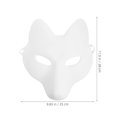 BESTONZON 2pcs Fox Mask for Adults Unpainted Animal Mask for DIY Craft Projects Halloween Masquerade Party Accessories Blank Masks for Decorating and Designing