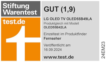 LG OLED55B49LA TV 55" (139 cm) OLED TV (α8 4K AI processor, webOS 24, Dolby Vision, up to 120Hz) [Model year 2024]