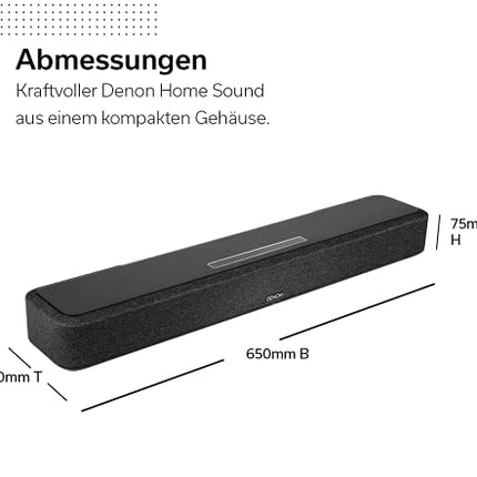 Denon Home Sound Bar 550 kompaktne kodukino soundbar koos Dolby Atmose, DTS:X, sisseehitatud Alexa, WiFi, Bluetoothi, AirPlay 2, sisseehitatud HEOSi, HDMI eARC, 4K Ultra-HD, Dolby Visioni, HDR10-ga, must