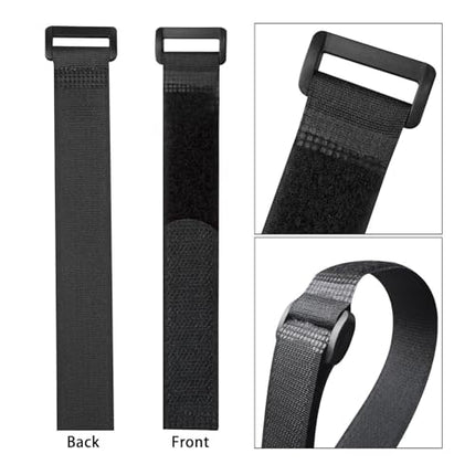 Reusable Cable Ties with Hook and Loop Fastener, Reusable, Durable, Functional Straps to Protect Your Home, Office, Workplace from Cable Tangle, Yoga Mat Strap, 12 Pack