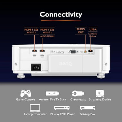 BenQ TK700ST 4K HDR 3000 luumeniga lühikese projitseerimisega filmi- ja mänguprojektor 4 ms reageerimisajaga | 240 Hz värskendussagedus | HDR10 ja HLG | ARC/eARC tugi | 2D trapetsikorrektsioon | Kujutise pööramine