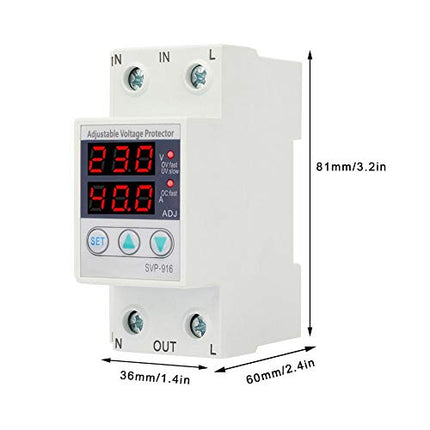 Surge protector 230V, 40A / 63A 50/60Hz - single-phase surge protector - Automatic surge protector with voltage indicator (40A)