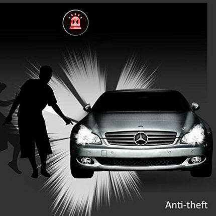 Universal Car Alarm System, Wireless Car Alarm Security System Protection Anti-theft Keyless Entry with 2 Remote Controls Siren