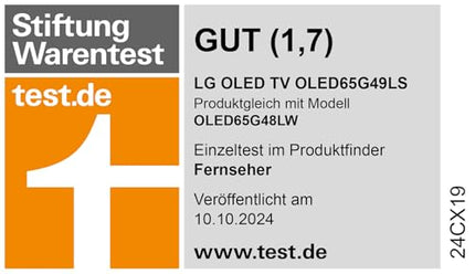 LG OLED65G49LS televiisor 65" (165 cm) OLED evo televiisor (α11 4K tehisintellektiga protsessor, webOS 24, Dolby Vision, kuni 120 Hz) [mudeliaasta 2024]