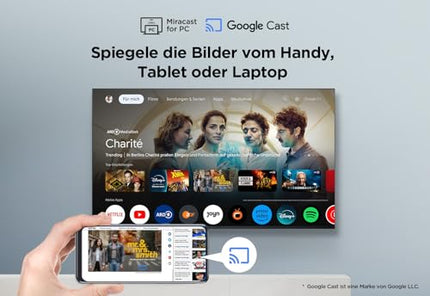 TCL 50V6B 50-tolline, 4K Ultra HD, HDR-teler, Google TV toega nutiteler (Dolby Audio, liikumise selgus, hääljuhtimine, ühildub Google Assistantiga, sisseehitatud Chromecast)