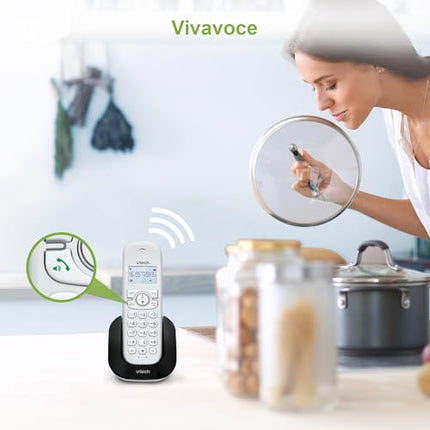 VTech CS1501 Casa Duo Cordless Phone, DECT Phone with Handsfree and Call Blocking, Dual Charging, Caller ID, Backlit LCD Display and Keypad, ECO Mode, White