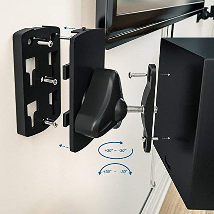 deleyCON 2X Universal Speaker Wall Mount Set Bracket Speaker Holder Swiveling + Tilting up to 10Kg Ceiling Mounting + Wall Mounting - Black