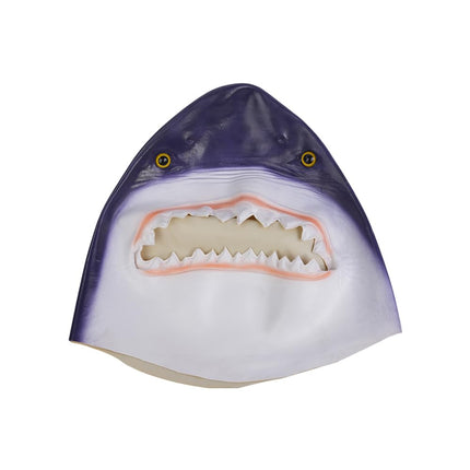 Tiardey Shark Mask, Latex Realistic Sea Animal Full Head Mask for Halloween Costume Party, Carnival, Cosplay, Blue