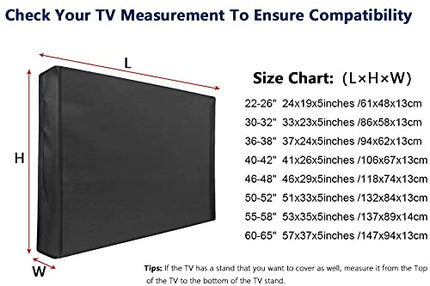 Outdoor TV Cover with Clear Front COOSOO TV Cover Waterproof Universal Protector for LCD LED Plasma TVs with Remote Control Pocket, Suitable for 46-48 inch TVs