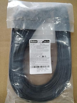 Oksdown Cable Ties Black 450mm × 4.8mm UV Resistant Nylon with 22 kg Tensile Strength Extra Long Strong Large Plastic Self-Locking Cable Ties 250 Pieces for Industry, Horticulture, Cable Industry