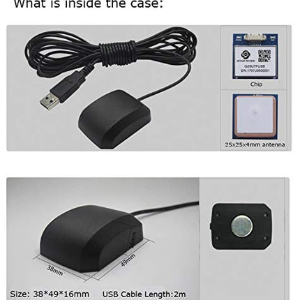 VK-162 G-Mouse USB GPS-adapteri navigatsioonimoodul, väline GPS-antenn, kaugpaigaldusega USB GPS-vastuvõtja Raspberry Pi jaoks, toetab Google Earthi, Windowsi, Linuxi, Geekstoryt