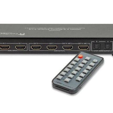 FeinTech VMS02400 HDMI 2.0 maatrikslüliti jaotur 2 sisendit 4 väljundit heliekstraktor 4K 60Hz HDR