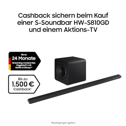 Samsung HW-S810GD 3.1.2-kanaliga üliõhuke heliriba teleritele, üliõhukese disainiga Bluetooth-kõlar, Q-Symphony, juhtmevaba Dolby Atmos / DTS:X [2024]