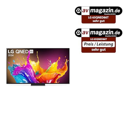 LG 65QNED86T6A televiisor 65" (165 cm) QNED-teler (α8 4K tehisintellektiga protsessor, webOS 24, HDR10, kuni 120 Hz) [Mudeliaasta 2024]