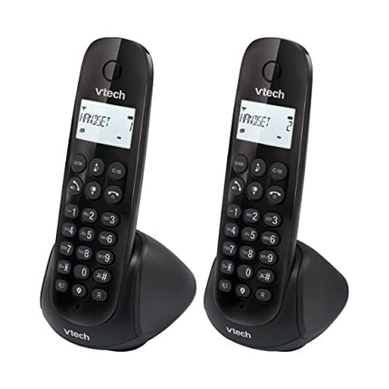 VTech CS1401 DECT Cordless Phone with 2 Handsets, Call Blocker, Speakerphone, Caller ID/Call Waiting, Backlit Display, ECO Mode, Low Radiation, Black