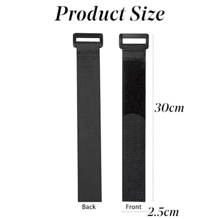 Reusable Cable Ties with Hook and Loop Fastener, Reusable, Durable, Functional Straps to Protect Your Home, Office, Workplace from Cable Tangle, Yoga Mat Strap, 12 Pack