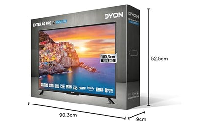 DYON Enter 40 PRO X2 – 100,3 cm (40-tolline) teler (Full HD, kolmekordne tuuner (DVB-C/-S2/-T2), hotellirežiim, USB-meediapleier)