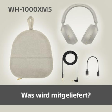 Sony WH-1000XM5 juhtmevabad Bluetooth-mürasummutavad kõrvaklapid (30-tunnine aku, puutetundlik andur, rakendus Headphones Connect, kiire laadimine, Amazon Alexa jaoks optimeeritud, mikrofoniga peakomplekt) hõbedased