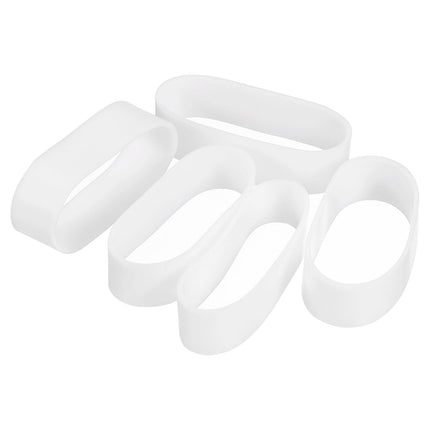 sourcing map 100pcs Silicone Rubber Bands, 20 x 7mm, Rubber Bands, Cable Ties, Strong Elastic Bands, Non-Slip, for Drawstring Packaging, Bags, White