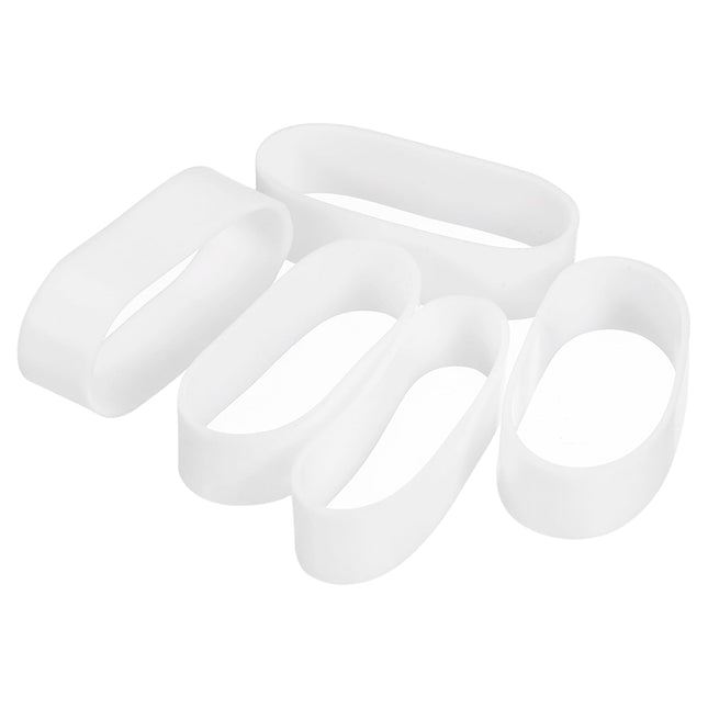 sourcing map 100pcs Silicone Rubber Bands, 20 x 7mm, Rubber Bands, Cable Ties, Strong Elastic Bands, Non-Slip, for Drawstring Packaging, Bags, White
