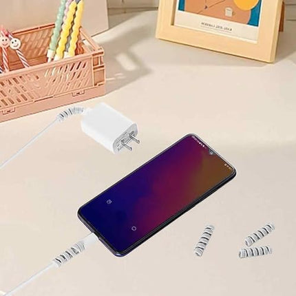 24 Pack Silicone Charging Cable Protectors for Cell Phones, Laptops, Flexible Spiral Cable Protector, Animal Protection