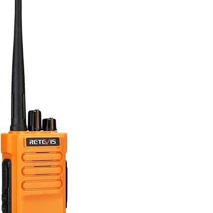 Retevis RT29 raadiosaatja pika levialaga, vastupidav kahesuunaline raadiosaatja, laetav 3200mAh, VOX-raadio veekindla mikrofoniga, äratus täiskasvanutele ja ehitusplatsidele (2 tk pakis, oranž)