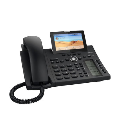 Snom D385N IP-telefon, SIP-lauatelefon, 4,3-tolline TFT-värviline ekraan 480 x 272 pikslit, 12 SIP-identiteeti, sensoriga lüliti, USB, 48 isemärgistavat klahvi (12 füüsilist), must, 00004600