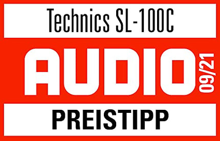 Technics SL-100C otseülekandega plaadimängija AT-VM95C helipeaga, automaatse tõstmisega, 3 kiirusega, tolmukattega, grammofonikaabliga, must