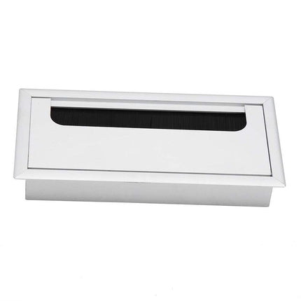 Computer Desk Cable Grommet, Square, Aluminum Alloy, Cable Grommet Insert, Top Opening, Organizer, for Offices, Entertainment Areas, Workstations, Silver